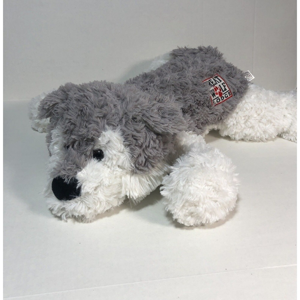 Fiesta Great Wolf Lodge Plush Logo Gray White Stuffed Animal‎ 24" Measured Plush